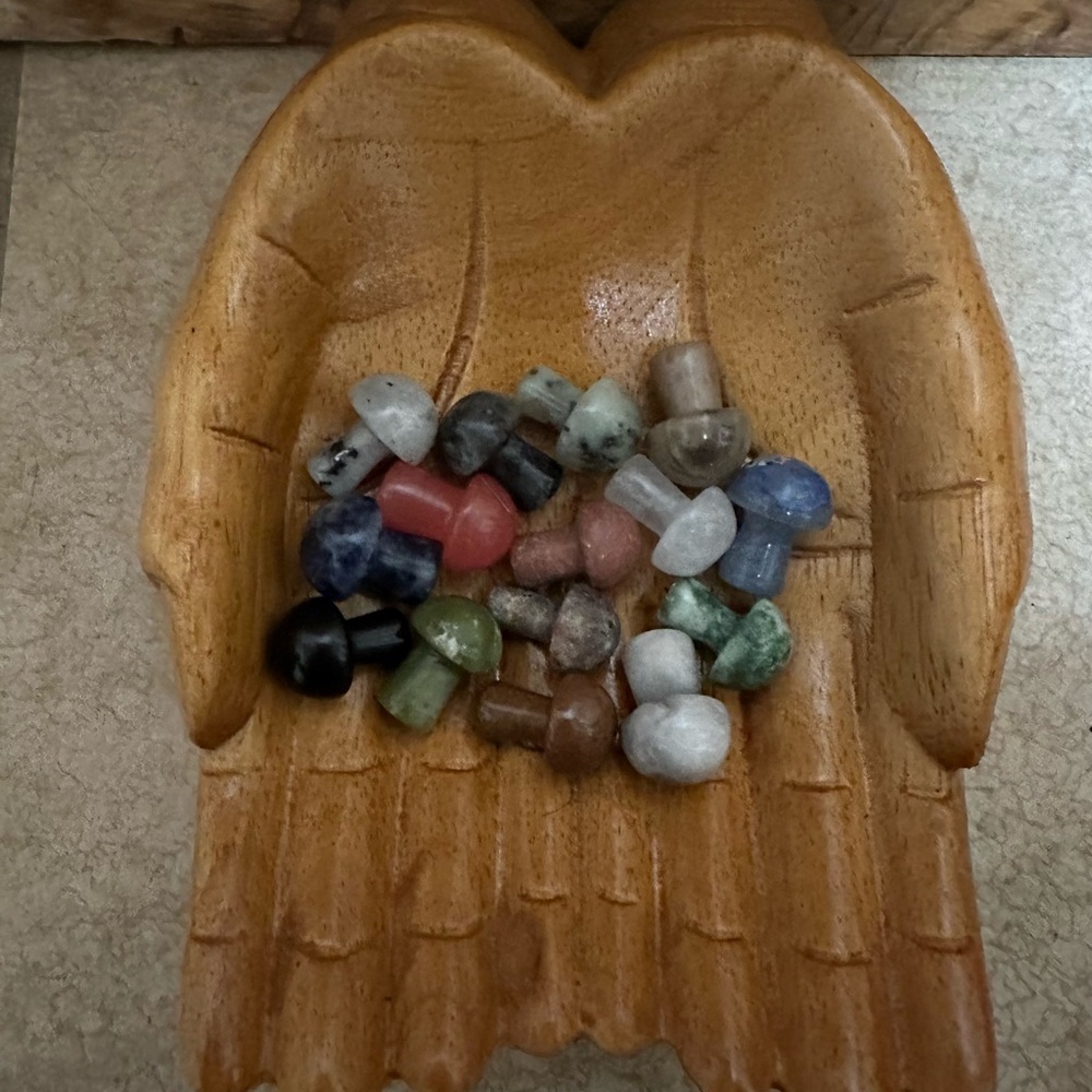 Variety of Crystal Carved Mushrooms